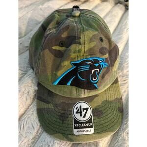 Camo hat with blue Panther emblem